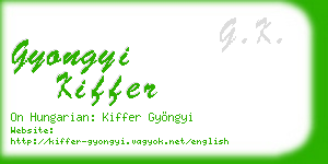 gyongyi kiffer business card
